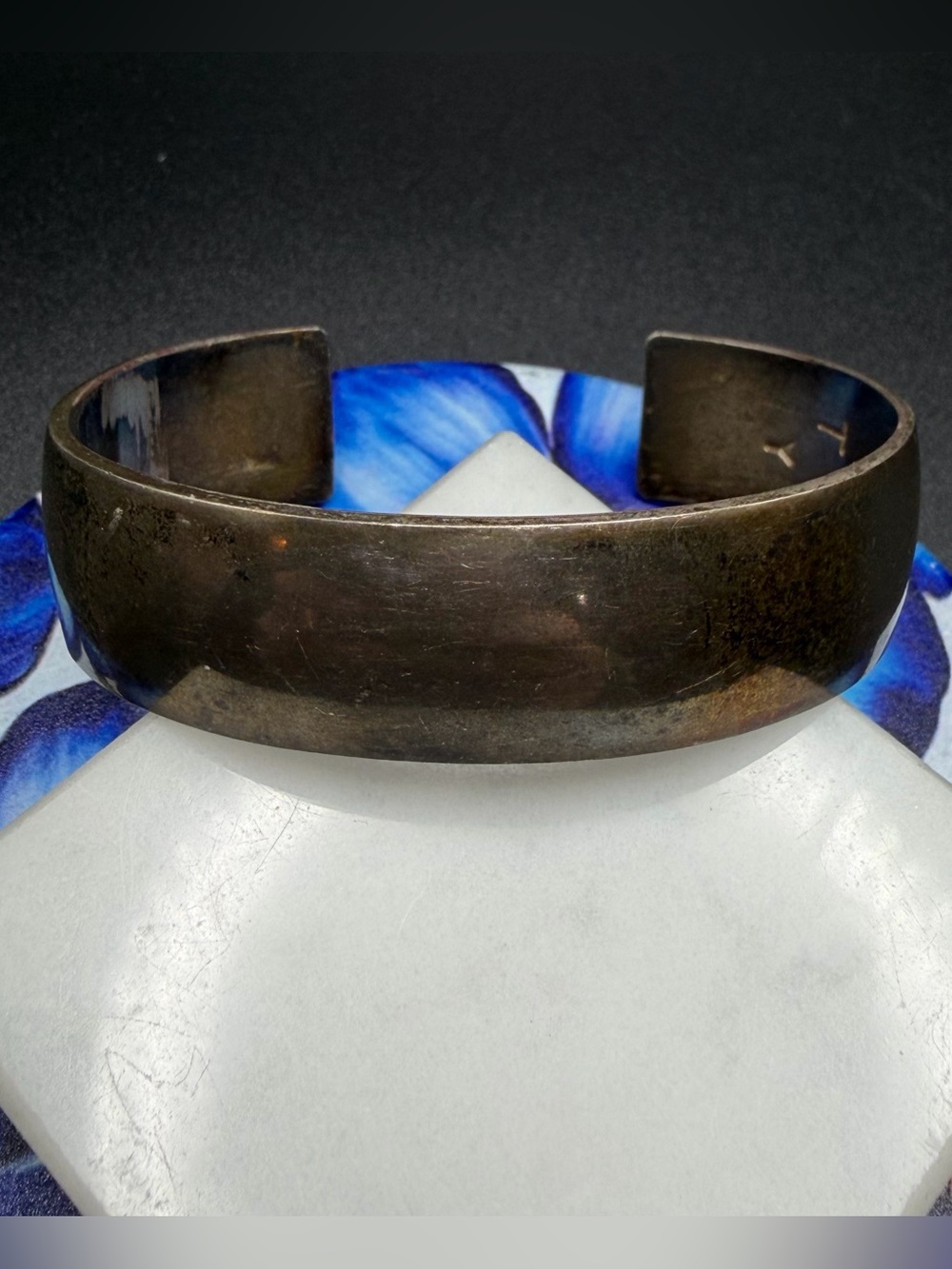 Native American TY 925 Sterling Silver Cuff Bracelet #S63